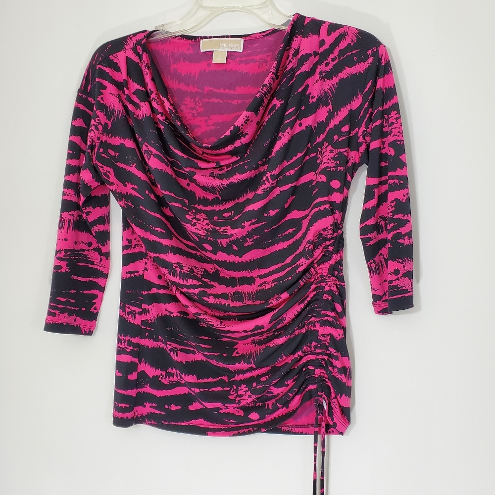Michael Kors Pink/Black Blouse, Size Small